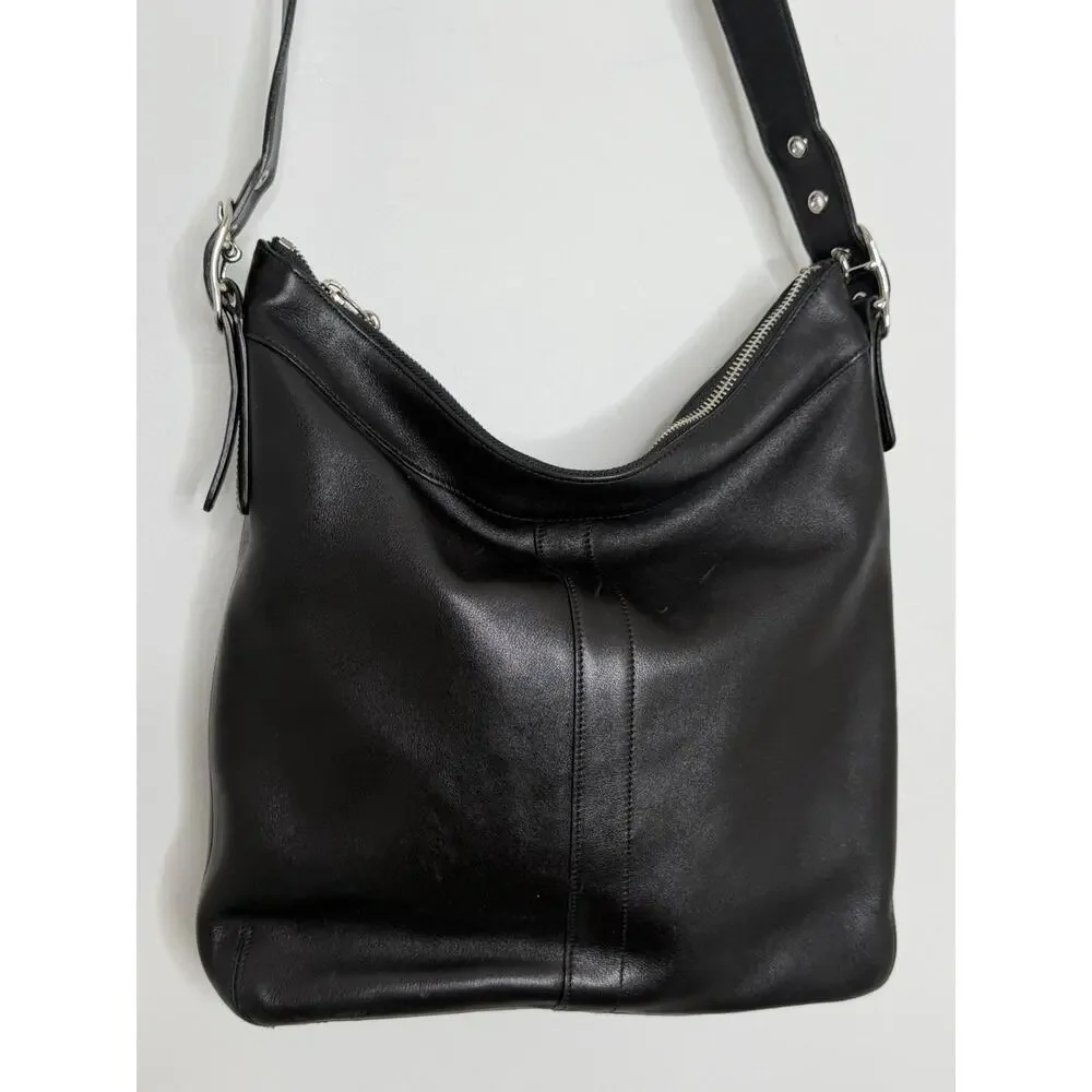 VTG Coach Legacy Slim Gallery Tote 9188 Black Leather Convertible Bag Y2K